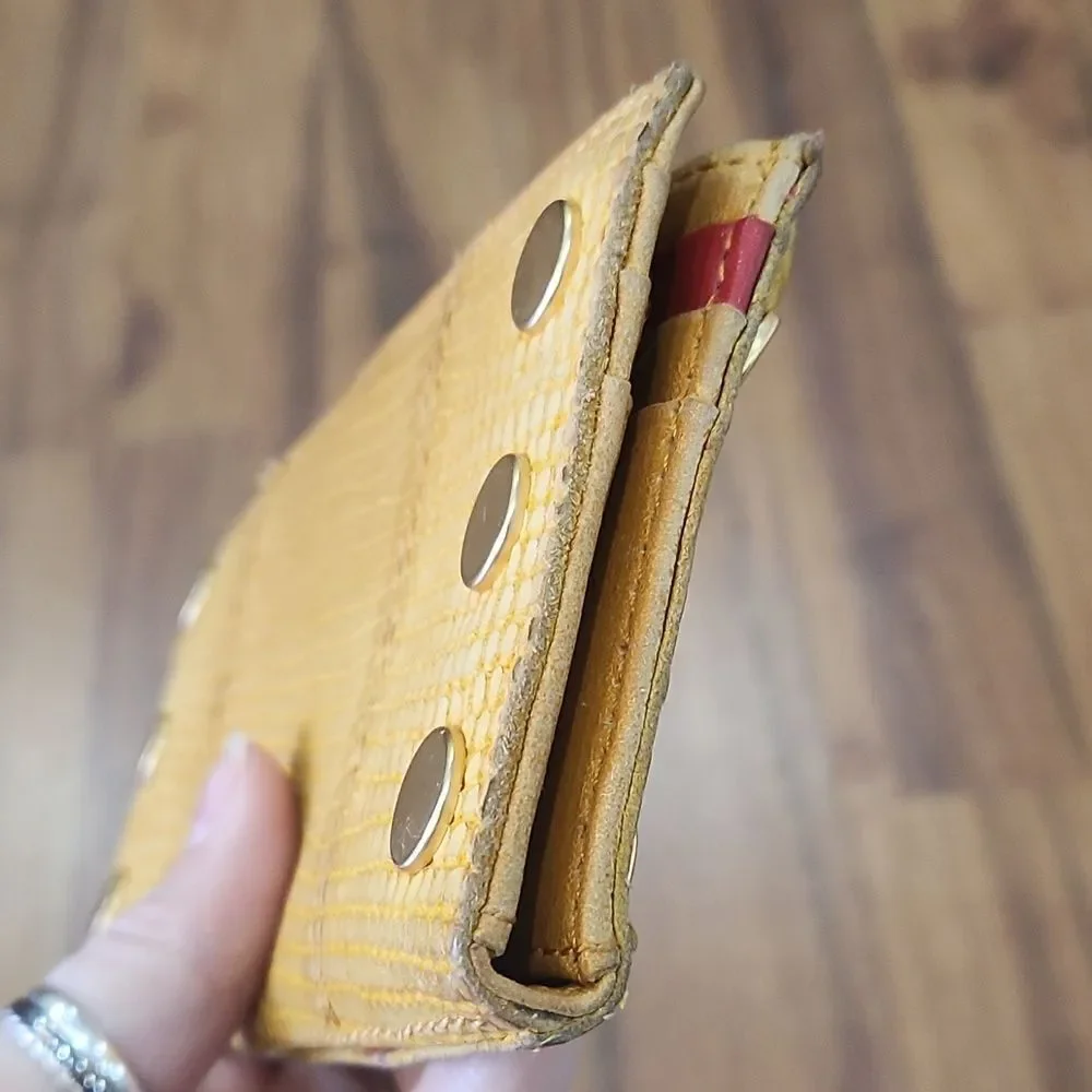 GUC Hammitt 110 North Leather Mustard Fauc Croc Wallet